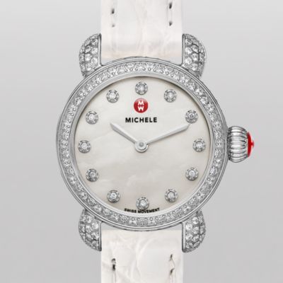CSX26 Pavé Diamond, Diamond Dial White Alligator