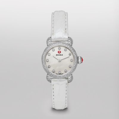 CSX26 Pavé Diamond, Diamond Dial Silver Alligator