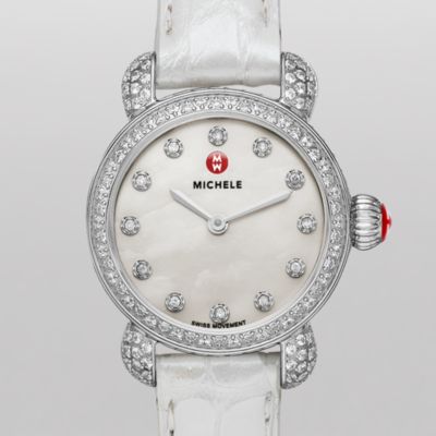 CSX26 Pavé Diamond, Diamond Dial Silver Alligator