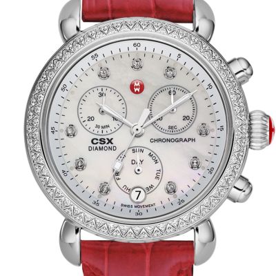 Signature CSX-36 Diamond, Diamond Dial Garnet Alligator