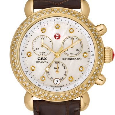 Signature CSX-36 Diamond Gold, Diamond Dial Espresso Alligator