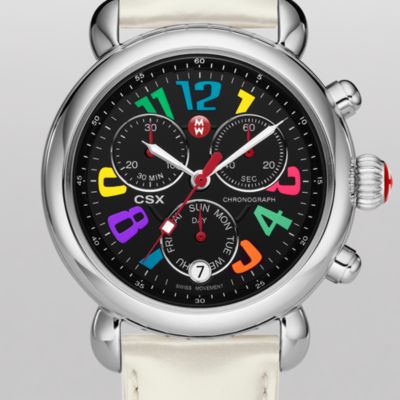 CSX 36 Day Carousel Non-Diamond, Black Dial Silver Patent