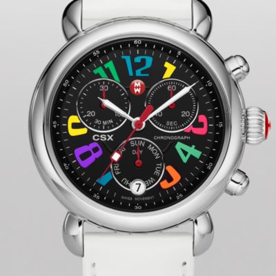 CSX 36 Day Carousel Non-Diamond, Black Dial White Patent