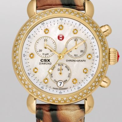 CSX-36 Day Diamond Gold, Diamond Dial Uptown Cheetah Patent