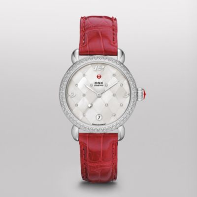 CSX Diamond, Quilted Mosaic Diamond Dial Garnet Alligator