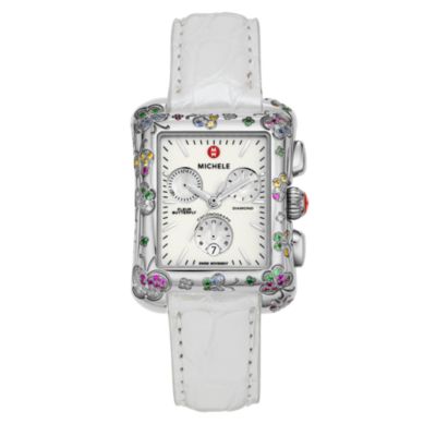 Fleur Butterfly Colored Stones Silver Alligator