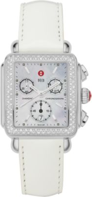 Deco Diamond White Patent Leather