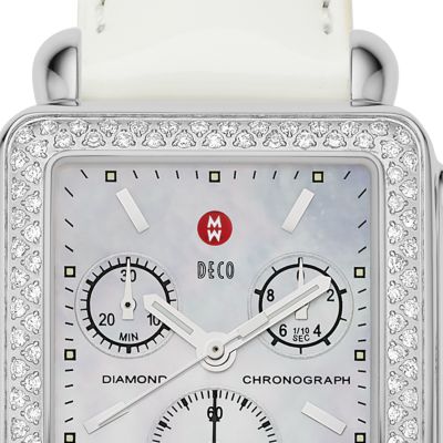 Deco Diamond White Patent Leather