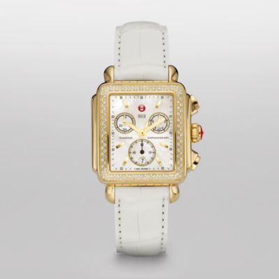 Deco Diamond Gold White Alligator
