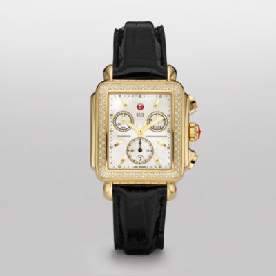 Deco Diamond Gold Black Alligator