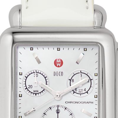 Deco White Patent Leather