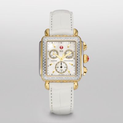 Deco Diamond Two-Tone White Alligator