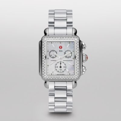 Deco Diamond 3-Link Stainless Steel Bracelet