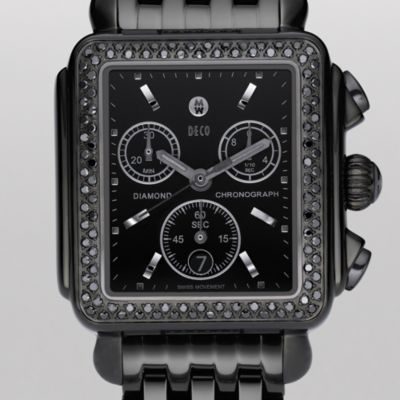 Deco Noir Diamond Stainless Steel Black IP Bracelet