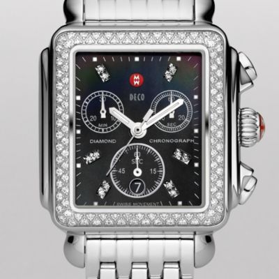 Deco Day Diamond Black Diamond Dial Bracelet