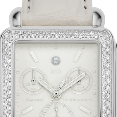 Deco Blanc Diamond Stainless Steel White Alligator