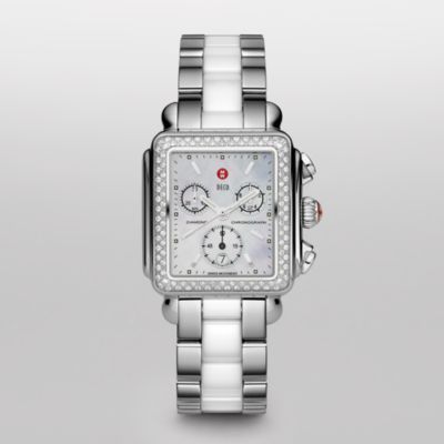 Deco Diamond Stainless Steel Ceramic White