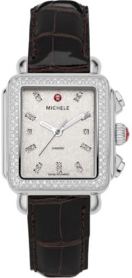 Deco Diamond Stamped Rose Espresso Alligator