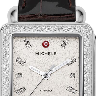Deco Diamond Stamped Rose Espresso Alligator