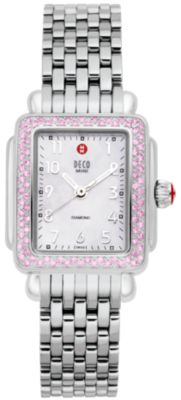 Deco Mini Pink Sapphire Stainless Steel Bracelet