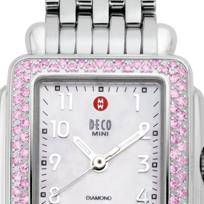Deco Mini Pink Sapphire Stainless Steel Bracelet