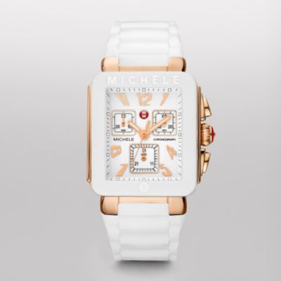 Best Michele Park Jelly Bean Rose Gold Tone White Watch