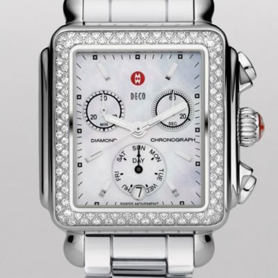 Deco Day Diamond 3-Link Stainless Steel Bracelet