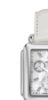 Deco Day Diamond Dial White Alligator