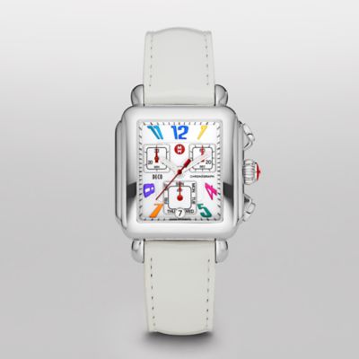 Signature Deco Carousel White Patent Leather