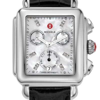Deco Day Diamond Dial Black Alligator