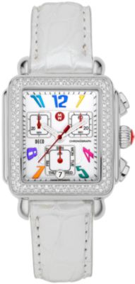 Deco Day Carousel Diamond Stainless Steel Silver Alligator