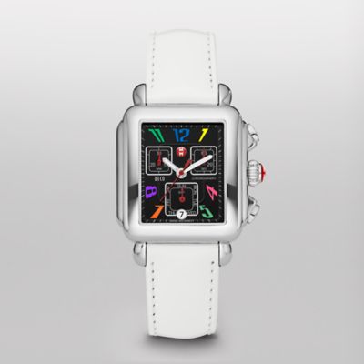 Deco Day Carousel Non-Diamond, Black Dial White Patent