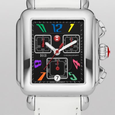 Deco Day Carousel Non-Diamond, Black Dial White Patent