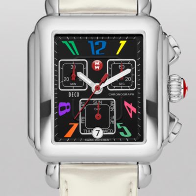 Deco Day Carousel Non-Diamond, Black Dial Silver Patent