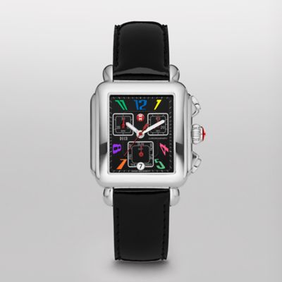 Deco Day Carousel Non-Diamond, Black Dial Black Patent