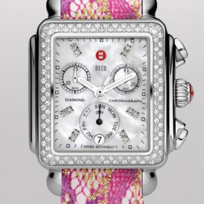 Signature Deco Diamond, Diamond Dial Pink Floral Patent
