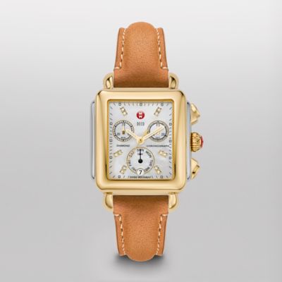 Signature Deco Two-Tone, Diamond Dial Khaki Fashion Leather