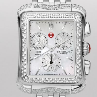 Deco Moderne Stainless Steel Diamond Bracelet