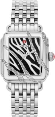 Deco Safari Zebra Diamond Stainless Steel Bracelet