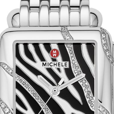 Deco Safari Zebra Diamond Stainless Steel Bracelet