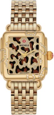 Deco Safari Cheetah Diamond Gold Plated Bracelet