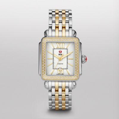 Deco Diamond Two Tone Guilloché, Two Tone Bracelet