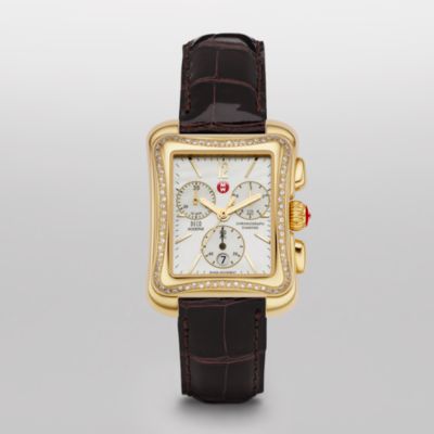 Deco Moderne II Diamond Gold Espresso Alligator