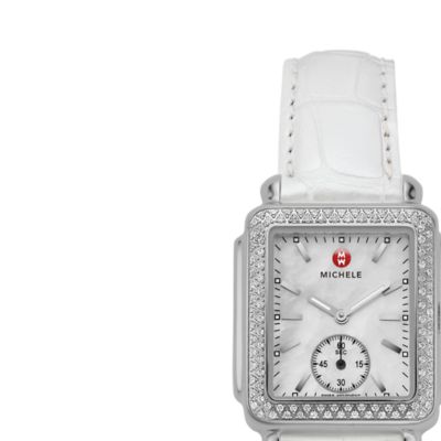 Deco 16 Diamond Stainless Silver Alligator