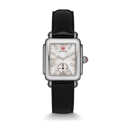 Deco 16 Stainless Steel White Diamond Dial Black Patent