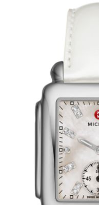 Deco 16 Stainless Steel White Diamond Dial Silver Patent