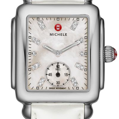 Deco 16 Stainless Steel White Diamond Dial Silver Patent
