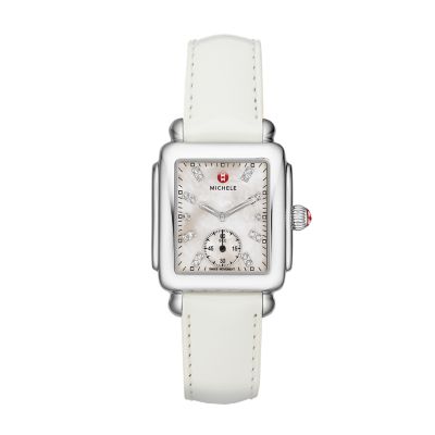 Deco 16 Non-Diamond, Diamond Dial White Patent