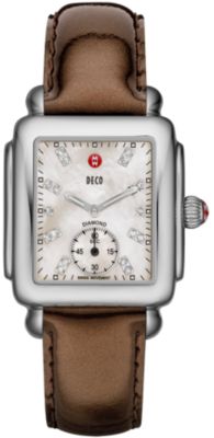 Deco 16 Stainless Steel White Diamond Dial Espresso Patent