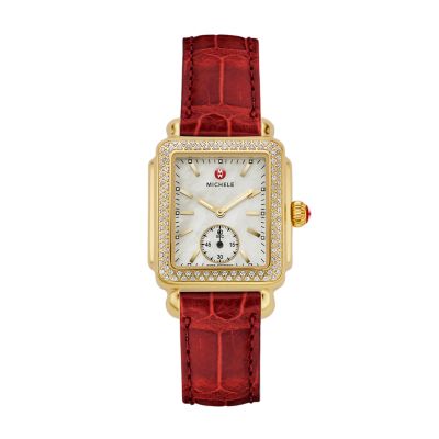 Deco 16 Diamond Gold Garnet Alligator